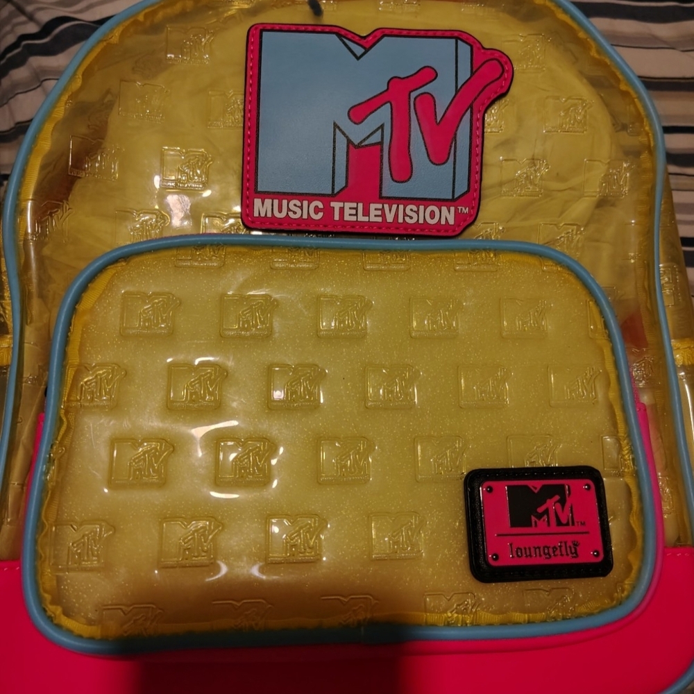 Loungefly Neon Pink and Yellow Backpack